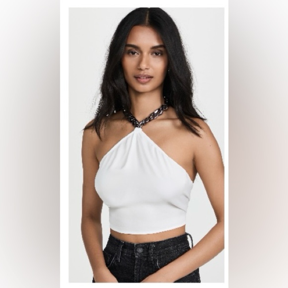 BB Dakota NWT. White chain halter top. Right out of vendor bag. Beautiful top